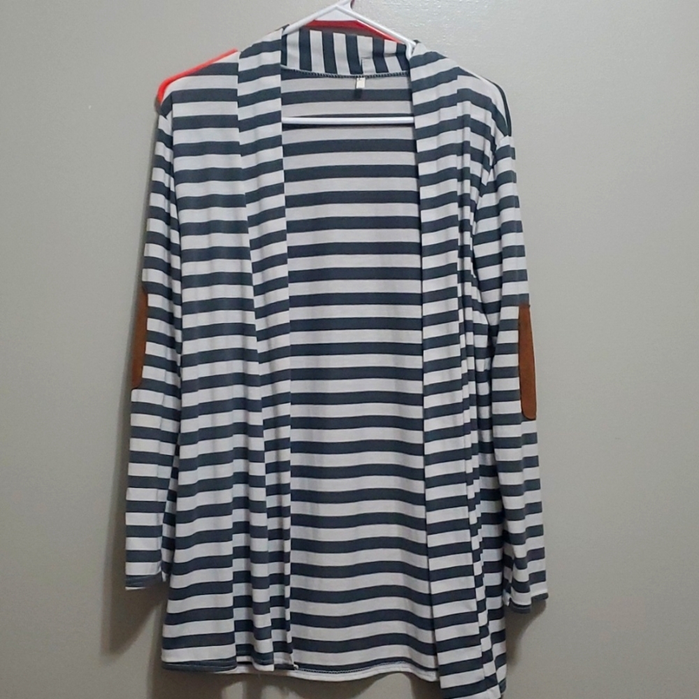 Open Front striped cardigan